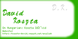 david koszta business card